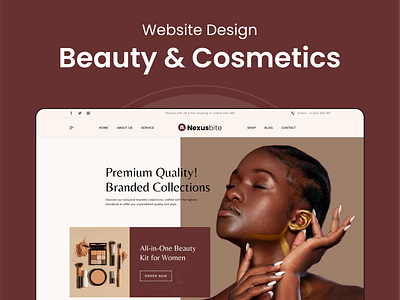 Beauty and cosmetic web design beauty cosmetic creative design creativity design homepage lady cosmetic landing page minimal design mockup ui ui design ux web ui website design women