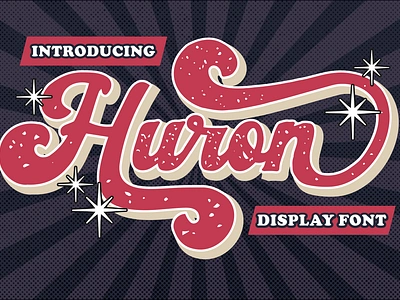 Huron – Retro Display Font advertising bold bold font branding font classic display fashion film graphic design illustration logo font movie packaging photography poster font product design retro display script typography vintage