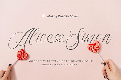 Alice Simon - Valentine Modern Font templett.