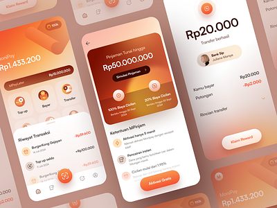 MoniPay - Digital Wallet Platform Exploration app branding design finance graphic design ios marketplace material mobile money online payment shop ui