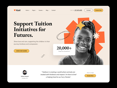 Education Charity branding charity design donation graphic design landing page startup template ui user interface design