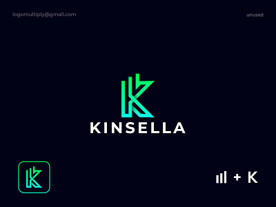 Kinsella logo design, K letter modern logo design branding design growth logo icon k k logo letter k logo logo logo design marketing modern logo saas