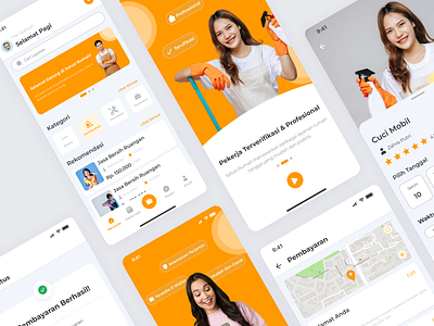 Solusi Rumah - Home Services App app cleaner design home home services house keeping mobileapp mobiledesign services ui uidesign uxdesign