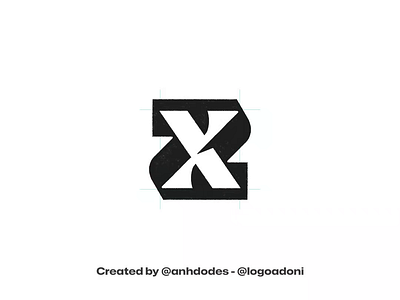 modern XZ ZX monogram typography ready-made logo for sale by