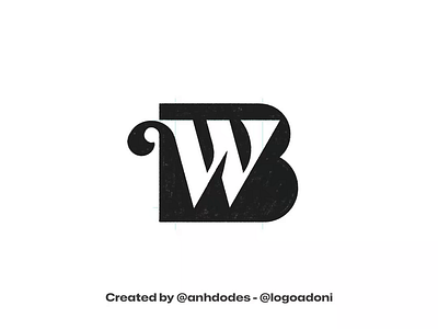 lettering WB BW monogram typography ready-made logo for sale anhdodes branding design illustration logo logo design logo designer logodesign minimalist logo minimalist logo design