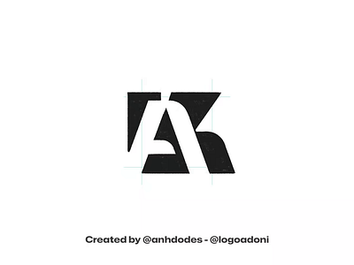 modern AK KA monogram typography ready-made logo for sale anhdodes branding design illustration logo logo design logo designer logodesign minimalist logo minimalist logo design