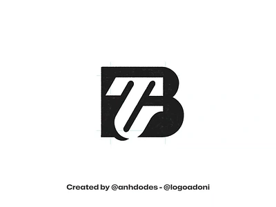 sleek BT TB typography monogram ready-made logo for sale anhdodes branding design illustration logo logo design logo designer logodesign minimalist logo minimalist logo design