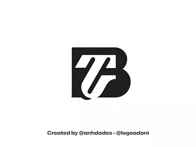 sleek BT TB typography monogram ready-made logo for sale anhdodes branding design illustration logo logo design logo designer logodesign minimalist logo minimalist logo design