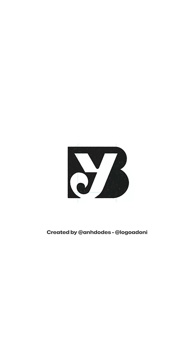 iconic YB BY typography monogram ready-made logo for sale anhdodes branding design illustration logo logo design logo designer logodesign minimalist logo minimalist logo design