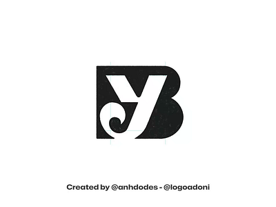 iconic YB BY typography monogram ready-made logo for sale anhdodes branding design illustration logo logo design logo designer logodesign minimalist logo minimalist logo design