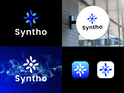 Syntho logo, startup tech logo design abstract logo abstract tech logo design ai startup artificial intelligence brand identity branding identity logo logo design logo designer modern logo startup business logo symbol syntho tech tech logo technology