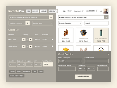 Inventory Management (POS) Software dashboard design inventory management pos software system ui ux