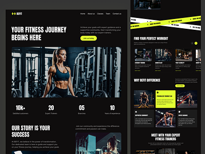 Website design for gym animation design fitness club fitness website design gym gym landing page gym website design landing page design ui design web design website design for fitness club website design for gym