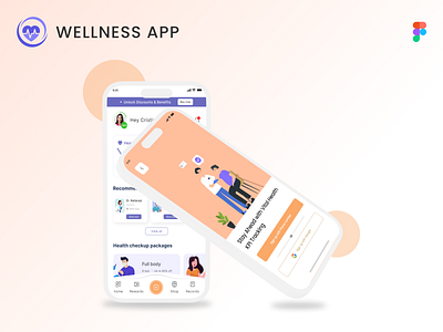 Wellness App 3d animation app branding design graphic design illustration logo motion graphics typography ui ux vector