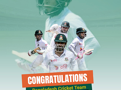 congratulation Bangladesh Cricket Team for historic test series app branding design graphic design illustration logo typography ui ux vector