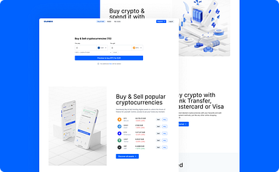 Cunex app branding call to action crypto design exchange illustration landling page ui ux web design widget