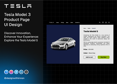 Tesla Product Page UI Design automotiveui automotiveux cleandesign electricvehicledesign evdesign minimalistui modernux smartcarinterface techui teslaexperience teslaui touchscreenui userexperiencedesign