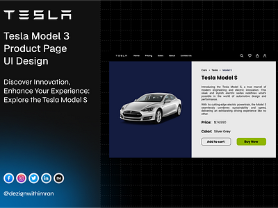 Tesla Product Page UI Design automotiveui automotiveux cleandesign electricvehicledesign evdesign minimalistui modernux smartcarinterface techui teslaexperience teslaui touchscreenui userexperiencedesign