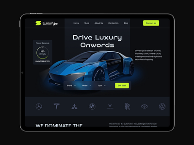 Ecommerce Car Landing Page black black landing page car car design car landing page e commerce e commerce landing page ecommerce ecommerce industry hero section home page landing page landing page design website