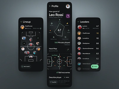 Football Analytics App analytics app app design application esport football football app football club football statistic football stats interface mobile premier league scores soccer soccer app sport app uefa ui user interface