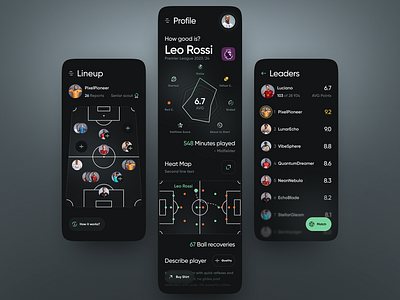 Football Analytics App analytics app app design application esport football football app football club football statistic football stats interface mobile premier league scores soccer soccer app sport app uefa ui user interface