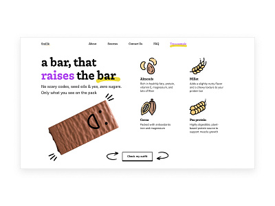 Smile - landing page bar chocolate dailyui design friendly hero section landing landing page product ui ui design web design webdesign