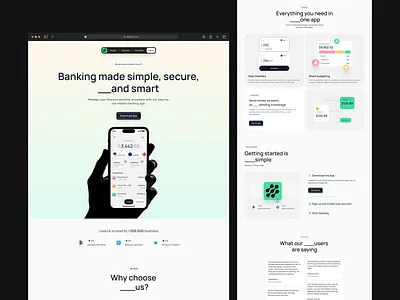 Finance App - Landing Page Concept banking digital wallet expenses finance fintech l landing page money management online banking payment product design transaction ui user interface ux web design