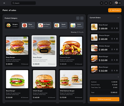 Point of sales (Product Category) adminpanel app cafe cashier clean dashboard design drinks food ipad management menu order point of sales pos pro feature restaurant saas ui web application