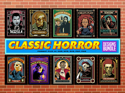 Classic Horror Designs Bundle best halloween