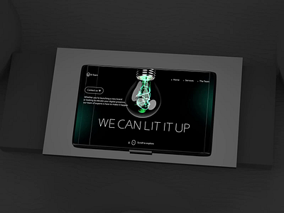 Creative Agency Website Header - 3D perspective 2024 3d 3drender agency animation bulb c4d cinematic creative hiring ideation innovation motion graphics perspective ui ux web webdesign website