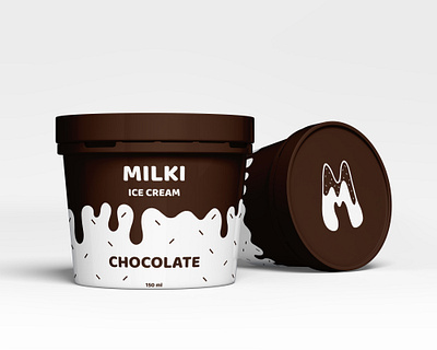 Logo, Product, Landing Page-Website Design brand branding design brown design ice cream illustrator landing page logo milk photoshop product web design website