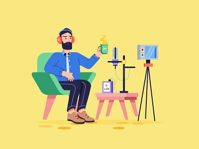 Animated Interview Illustration Set after effects animation call careers character employment flat gif hiring hr illustration interview job people podcast press questions recruitment robot vector