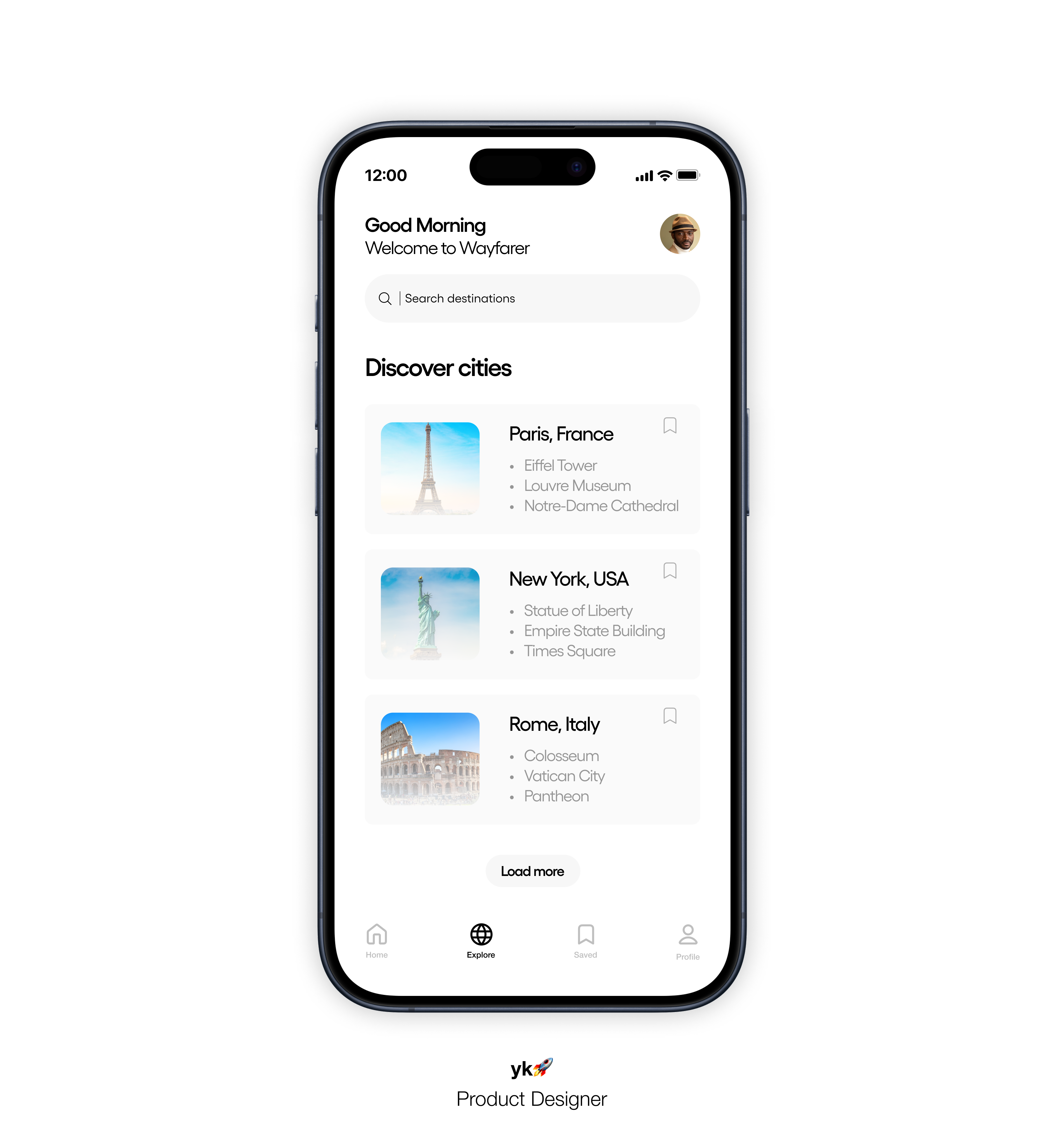 Wayfarer- discover travel desination app figma travel ui ux