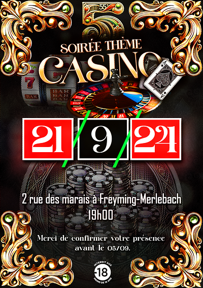 Casino Party Flyer graphic design print typography