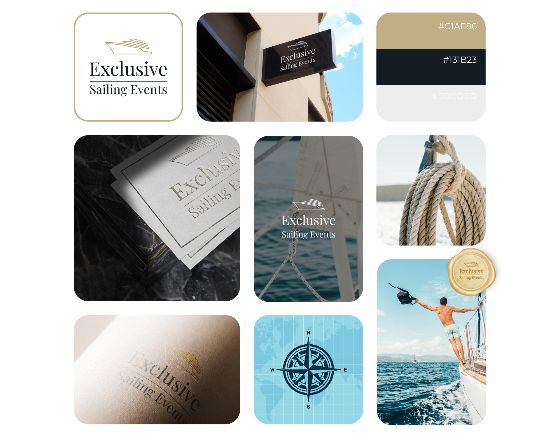 Logo & Brand Identity for Exclusive Sailing Events brand brand identity branding case study logo logo design visual design