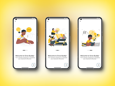 Grow Buddy: School Management App app design fee management human centered design illustration interaction design kindergarten login mobile app design onboarding playschool register register new student school app school management app ui ui design uiux ux design