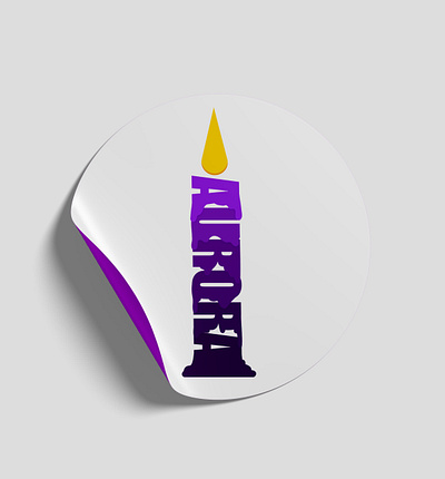 Candle Logo Design 'Aurora' branding branding design candle fire illustrator logo logo deign melt mockup photoshop purple yellow