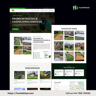 Elegant Fencing & Landscaping Service Website Design logo ui