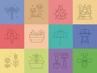 Colored Spring Icons icon icon design icon set icons icons pack spring spring icon vector vector icon