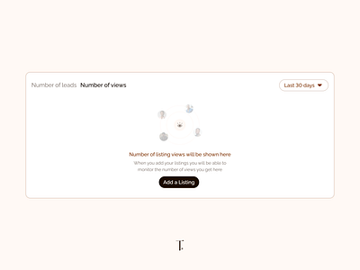 Listing Views empty state for BoyzIsland project. brown chart clean cool design empty state graph illustration presentation product design real estate saas shots ui ui design ux ux design visualization web app web design