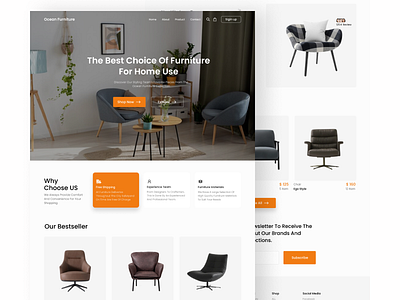 Furniture landing page branding ui web