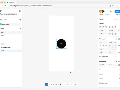 Figma Auto Rename Exploration ai figma prototype saas ui ux