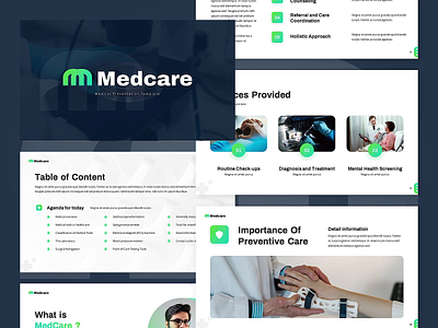 Medcare - Medical Presentation Template branding business presentation graphic design lookbook motion graphics pitchdeck powerpoint template presentation simple slides