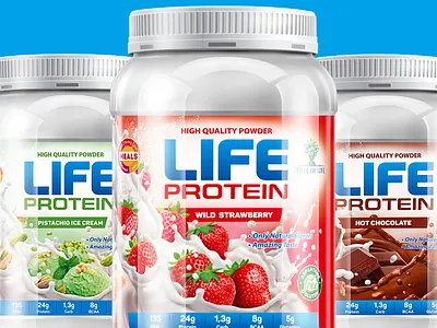 Life protein packaging design brand design branding graphic design label design packaging packaging design visual identity