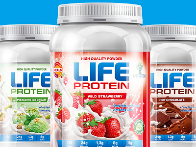 Life protein packaging design brand design branding graphic design label design packaging packaging design visual identity