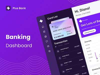 Plus Bank branding graphic design logo ui