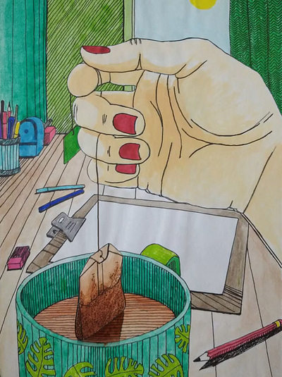 tea bag animation hand illustration tea teabag