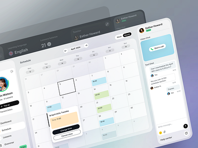 Lanforge - UX/UI Calendar Design for Language Learning Platform app app design calendar design digital product lms product product design saas startup ui uiux ux web web app web application webdesign widjets