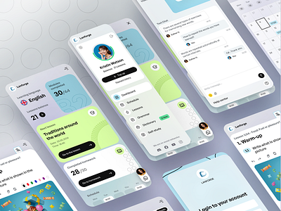 Lanforge - Mobile Design for Language Learning Platform app design design digital product learning learning platform lms mobila adaptation mobile mobile app mobile design product product design saas startup ui uiux ux web design webapp