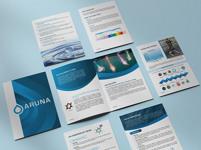 Brochure Design for Aruna b2b brand branding brochure brochure design design digital digital art flyer design graphic design identity branding industrial lter marketing collateral marketing material minimal modern tech technology water